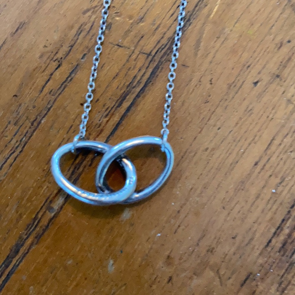 Tiffany Sterling Circle Interlocking Necklace - image 3